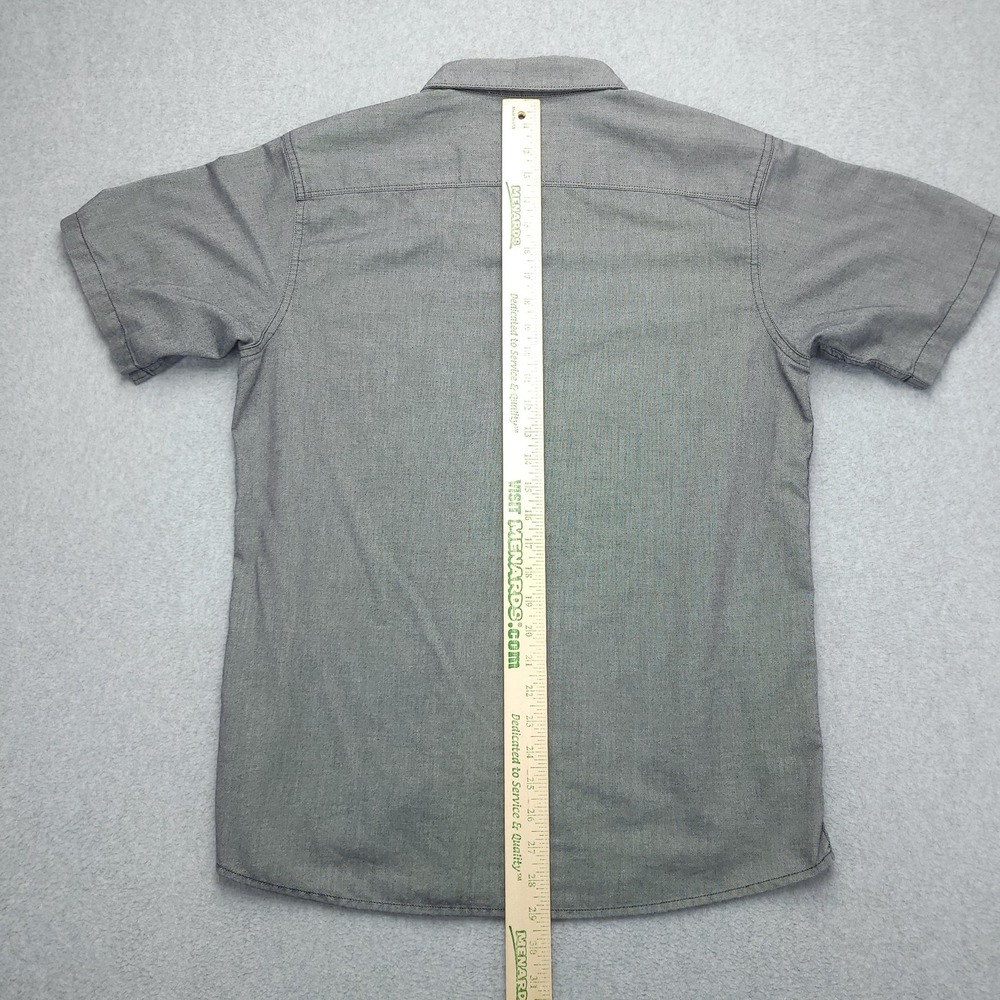 Mountain Hardwear Shirt Mens M Gray Chambray Short Sleeve Button‎ Up Casual Top - Picture 6 of 9